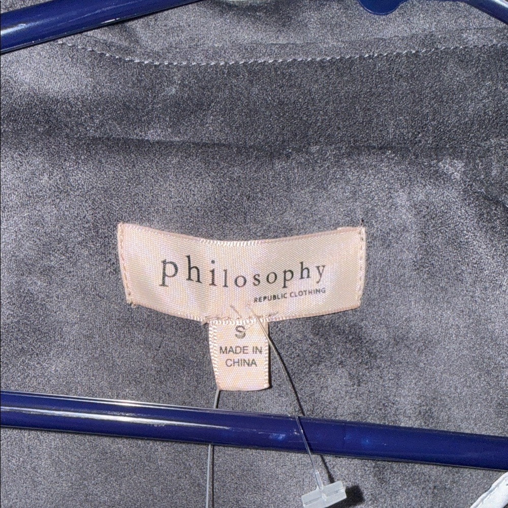 Philosophy Charcoal Leather Jacket - Picture 2 of 10